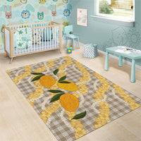Maku'e Hawaiian Mango Palaka Area Rug Aloha Hibiscus Pikake Lei