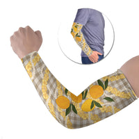 Maku'e Hawaiian Mango Palaka Arm Sleeves Aloha Hibiscus Pikake Lei