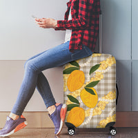 Maku'e Hawaiian Mango Palaka Luggage Cover Aloha Hibiscus Pikake Lei