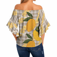 Maku'e Hawaiian Mango Palaka Off Shoulder Wrap Waist Top Aloha Hibiscus Pikake Lei LT9 - Polynesian Pride