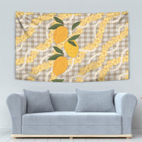 Maku'e Hawaiian Mango Palaka Tapestry Aloha Hibiscus Pikake Lei