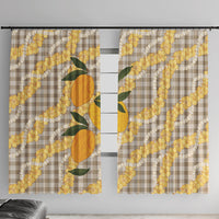 Maku'e Hawaiian Mango Palaka Window Curtain Aloha Hibiscus Pikake Lei
