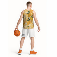 Alani Hawaiian Mango Palaka Basketball Jersey Aloha Hibiscus Pikake Lei
