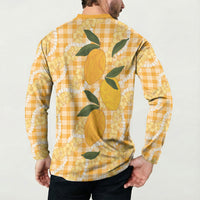 Alani Hawaiian Mango Palaka Button Sweatshirt Aloha Hibiscus Pikake Lei