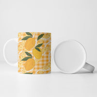 Alani Hawaiian Mango Palaka Ceramic Mug Aloha Hibiscus Pikake Lei