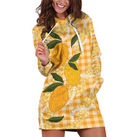 Alani Hawaiian Mango Palaka Hoodie Dress Aloha Hibiscus Pikake Lei