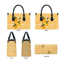 Alani Hawaiian Mango Palaka Leather Bag Aloha Hibiscus Pikake Lei