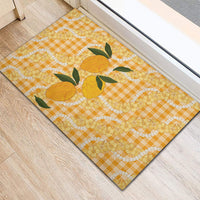 Alani Hawaiian Mango Palaka Rubber Doormat Aloha Hibiscus Pikake Lei