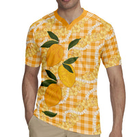 Alani Hawaiian Mango Palaka Rugby Jersey Aloha Hibiscus Pikake Lei