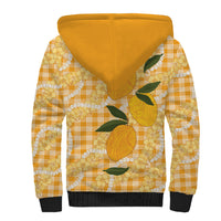 Alani Hawaiian Mango Palaka Sherpa Hoodie Aloha Hibiscus Pikake Lei