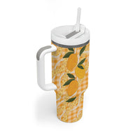 Alani Hawaiian Mango Palaka Tumbler With Handle Aloha Hibiscus Pikake Lei