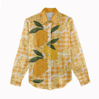 Alani Hawaiian Mango Palaka Women Casual Shirt Aloha Hibiscus Pikake Lei