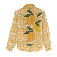 Alani Hawaiian Mango Palaka Women Casual Shirt Aloha Hibiscus Pikake Lei