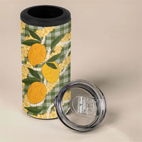 Uliuli Ahiahia Hawaiian Mango Palaka 4 in 1 Can Cooler Tumbler Aloha Hibiscus Pikake Lei