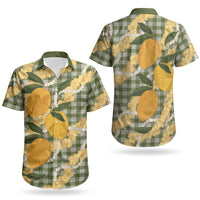 Uliuli Ahiahia Hawaiian Mango Palaka Couples Matching Off Shoulder Maxi Dress and Hawaiian Shirt Aloha Hibiscus Pikake Lei
