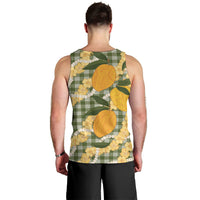Uliuli Ahiahia Hawaiian Mango Palaka Men Tank Top Aloha Hibiscus Pikake Lei