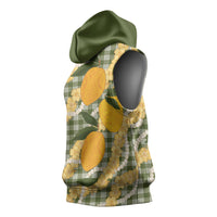 Uliuli Ahiahia Hawaiian Mango Palaka Sleeveless Hoodie Aloha Hibiscus Pikake Lei