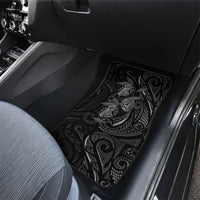 Hawaiian Mango Tribal Tattoo Car Mats Black White Pacific Traditional Pattern