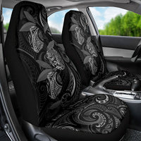 Hawaiian Mango Tribal Tattoo Car Seat Cover Black White Pacific Traditional Pattern