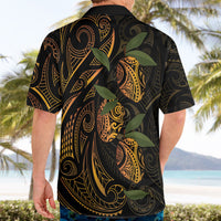 Hawaiian Mango Tribal Tattoo Hawaiian Shirt Gold Pacific Traditional Pattern