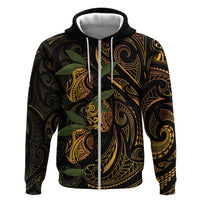 Hawaiian Mango Tribal Tattoo Hoodie Gold Pacific Traditional Pattern