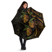 Hawaiian Mango Tribal Tattoo Umbrella Gold Pacific Traditional Pattern
