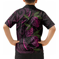 Hawaiian Mango Tribal Tattoo Kid Hawaiian Shirt Pink Pacific Traditional Pattern
