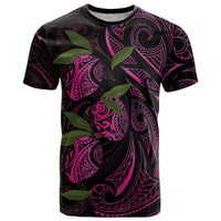 Hawaiian Mango Tribal Tattoo T Shirt Pink Pacific Traditional Pattern