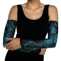 Hawaiian Mango Tribal Tattoo Arm Sleeves Teal Pacific Traditional Pattern