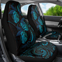 Hawaiian Mango Tribal Tattoo Car Seat Cover Teal Pacific Traditional Pattern