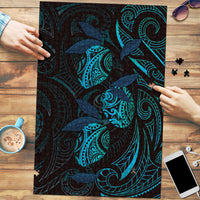 Hawaiian Mango Tribal Tattoo Puzzle Teal Pacific Traditional Pattern