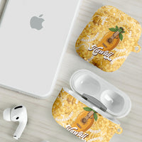 Hawaiian Mango Ukulele AirPods Case Retro Yellow Hibiscus Pikake Lei