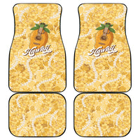 Hawaiian Mango Ukulele Car Mats Retro Yellow Hibiscus Pikake Lei