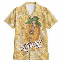 Hawaiian Mango Ukulele Hawaiian Shirt Retro Yellow Hibiscus Pikake Lei