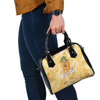 Hawaiian Mango Ukulele Shoulder Handbag Retro Yellow Hibiscus Pikake Lei