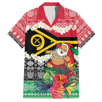 Personalised Vanuatu Joyeux Noel Family Matching Short Sleeve Bodycon Dress and Hawaiian Shirt Proud To Be a Ni-Van Sand Drawing Art LT9 Dad's Shirt - Short Sleeve Red - Polynesian Pride