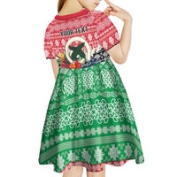 Personalised Vanuatu Joyeux Noel Kid Short Sleeve Dress Proud To Be a Ni-Van Sand Drawing Art - Polynesian Pride