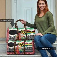Personalised Vanuatu Joyeux Noel Travel Bag Proud To Be a Ni-Van Sand Drawing Art - Polynesian Pride