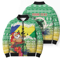 Personalised Malampa Joyeux Noel Bomber Puffer Jacket Proud To Be a Ni-Van Sand Drawing Art - Polynesian Pride