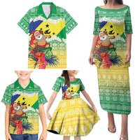 Personalised Malampa Joyeux Noel Family Matching Puletasi and Hawaiian Shirt Proud To Be a Ni-Van Sand Drawing Art LT9 - Polynesian Pride