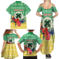 Personalised Malampa Joyeux Noel Family Matching Summer Maxi Dress and Hawaiian Shirt Proud To Be a Ni-Van Sand Drawing Art LT9 - Polynesian Pride