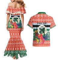 Personalised Penama Joyeux Noel Couples Matching Mermaid Dress and Hawaiian Shirt Proud To Be a Ni-Van Sand Drawing Art LT9 - Polynesian Pride