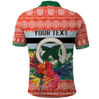 Personalised Penama Joyeux Noel Polo Shirt Proud To Be a Ni-Van Sand Drawing Art - Polynesian Pride