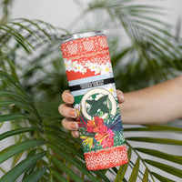 Personalised Penama Joyeux Noel Skinny Tumbler Proud To Be a Ni-Van Sand Drawing Art - Polynesian Pride