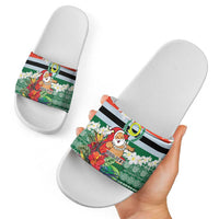 Personalised Penama Joyeux Noel Slide Sandals Proud To Be a Ni-Van Sand Drawing Art - Polynesian Pride