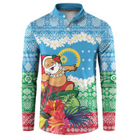 Personalised Sanma Joyeux Noel Button Sweatshirt Proud To Be a Ni-Van Sand Drawing Art - Polynesian Pride