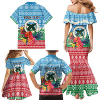 Personalised Sanma Joyeux Noel Family Matching Mermaid Dress and Hawaiian Shirt Proud To Be a Ni-Van Sand Drawing Art LT9 - Polynesian Pride