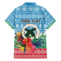 Personalised Sanma Joyeux Noel Family Matching Off Shoulder Maxi Dress and Hawaiian Shirt Proud To Be a Ni-Van Sand Drawing Art LT9 - Polynesian Pride