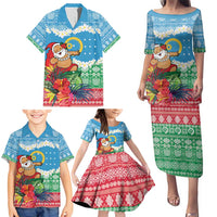 Personalised Sanma Joyeux Noel Family Matching Puletasi and Hawaiian Shirt Proud To Be a Ni-Van Sand Drawing Art LT9 - Polynesian Pride