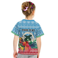 Personalised Sanma Joyeux Noel Kid T Shirt Proud To Be a Ni-Van Sand Drawing Art - Polynesian Pride